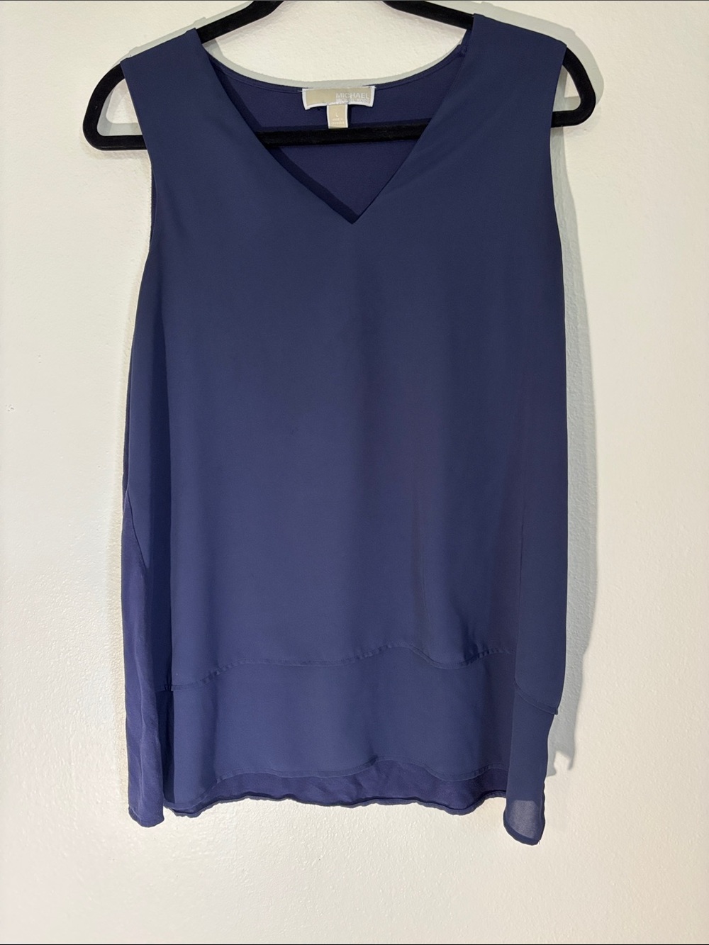 Michael Kors Sleeveless V-Neck Camisole in Navy